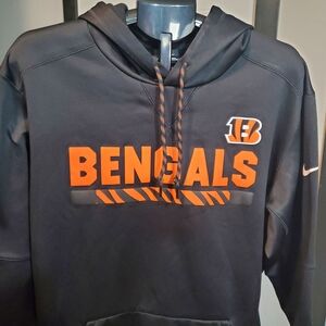 NEW NIKE NFL Mens Black Orange Dri-Fit Cincinatti Bengals Hoodie SIZE XL